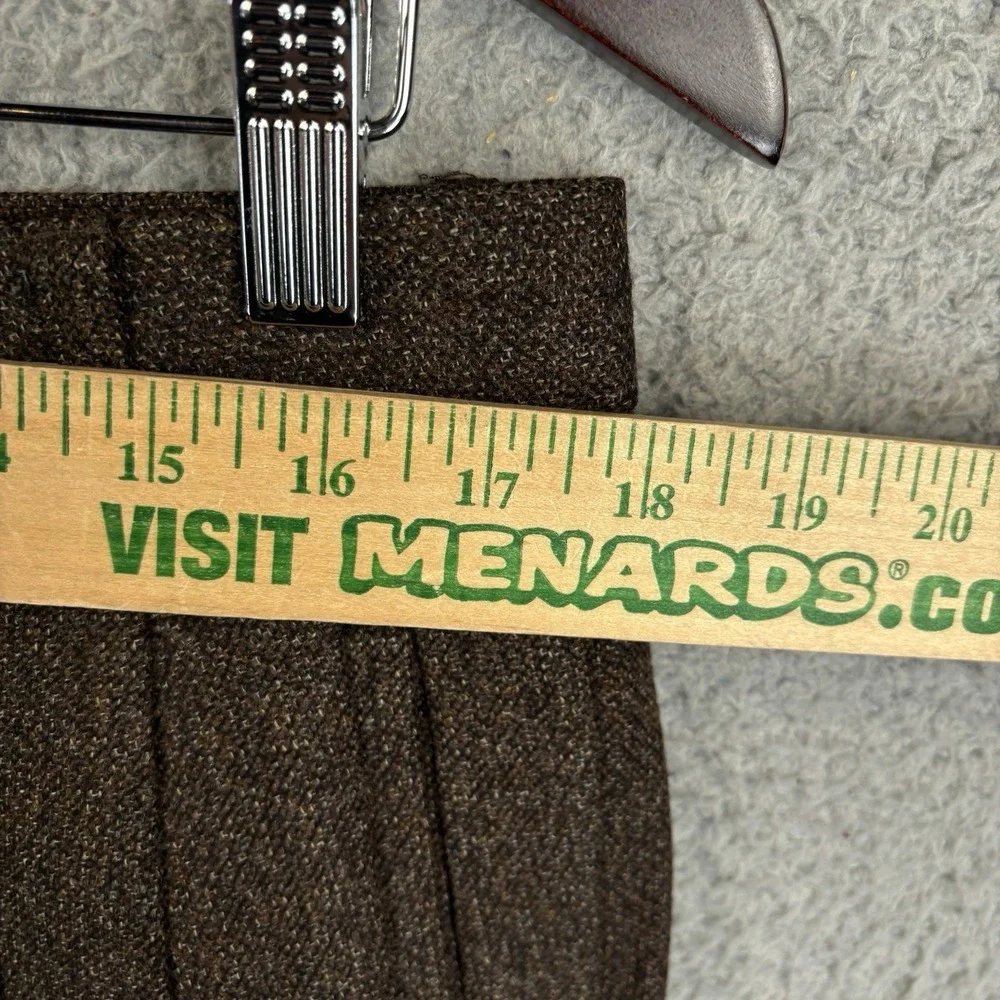 St Croix Dress Pants Mens 35x28 Brown Tweed Pleated Trousers Cashmere Wool Italy